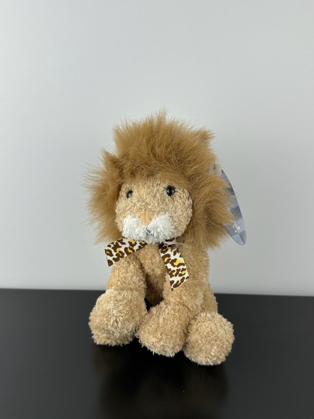 Animal Adventure Rare Lion Cub 7” Orange Tan Brown Bow Plush 2003 NWT